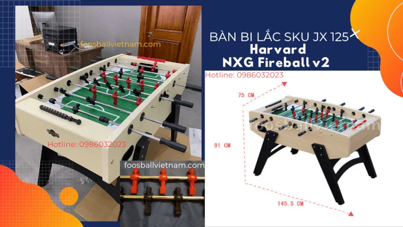 bàn bi lắc jx 125 Harvard NXG v2 Player Fireball cỡ lớn nhập khẩu cao cấp