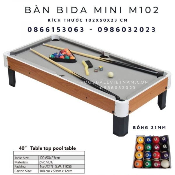 Bàn bi-a bida billiard mini M102