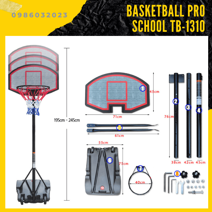 Basketball Trụ bóng rổ tiêu chuẩn trường học 🏀 