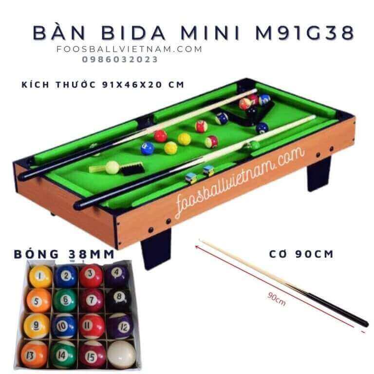 Bàn bi-a bida billiard mini M91 G/B 31/38mm giá rẻ cao cấp kích thước 91x46x20cm billiard 10 Bàn bida mini m91B31