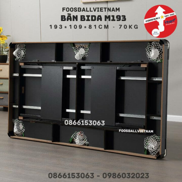 Bàn Bida Cỡ Lớn giá rẻ 1m93 (193cm) Chân Gập Gọn Đầy Đủ Phụ Kiện, Chuẩn Câu Lạc Bộ, Thi Đấu Văn Phòng, Gia Đình BH193G