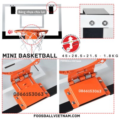 Bảng bóng rổ Basketball mini giá rẻ cho bé treo tường tại nhà 45*26.5*21.5 cm nặng 1.8kg 7 Bảng bóng rổ basketball mini gắn tường