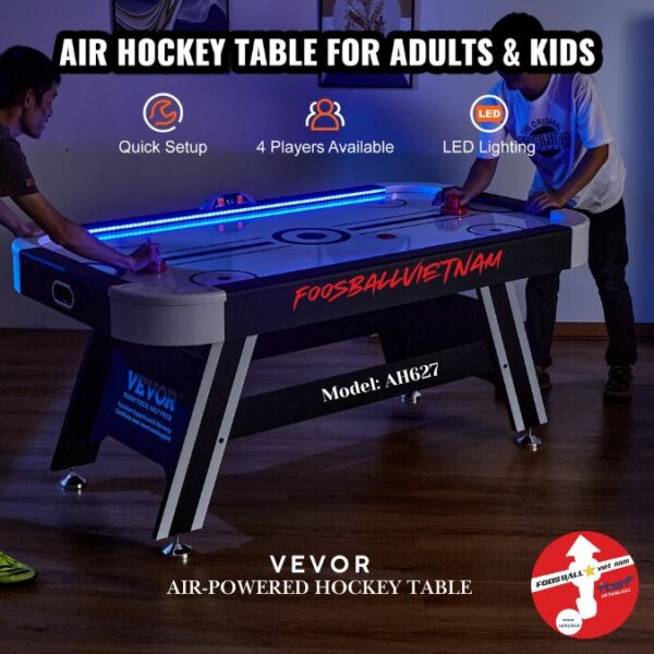 Bàn khúc côn cầu chạy bằng khí nén VEVOR Air-Powered Hockey Table AH627- 72 inch (1830x1020x812mm)