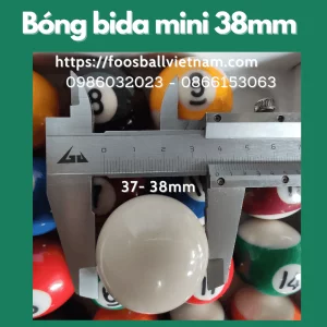 Bộ 16 bóng cho bàn bi-a bida mini bằng sứ thật kích thước 37~38mm