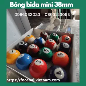 Bộ 16 bóng cho bàn bi-a bida mini bằng sứ thật kích thước 37~38mm